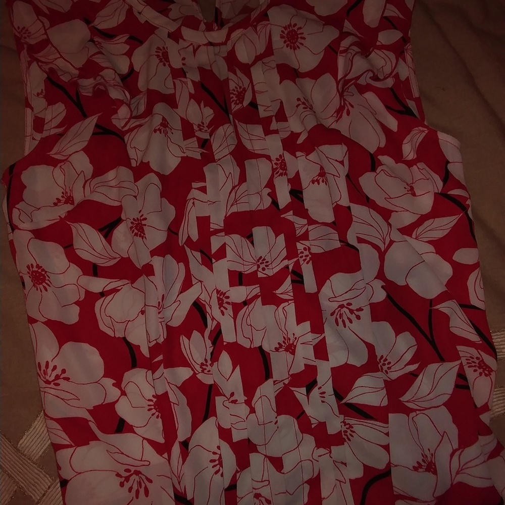 Red flowered blouse